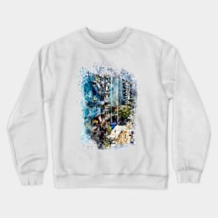 Athens watercolor art #athens Crewneck Sweatshirt